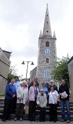 Guides John Quigley and Michael Heaney (left) and Julian Netherton (right) pictured with some visitors at the recently renovated Christ Church Cathedral, Lisburn on European Heritage Open Day.